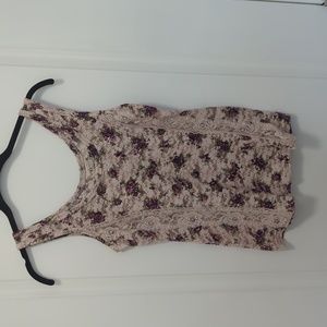 Sheer lace floral tank